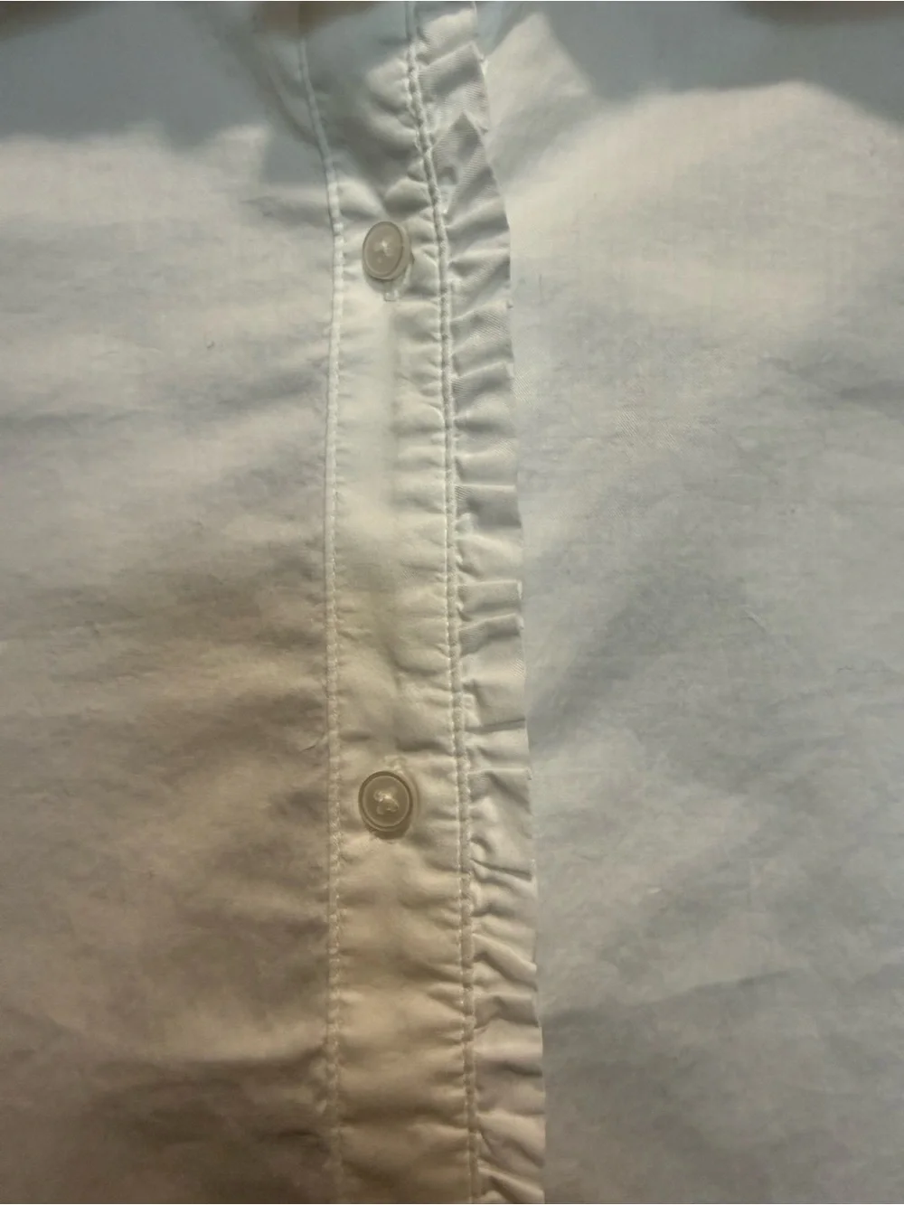 Old Navy White Cropped Scalloped Button-Down Shirt for Women